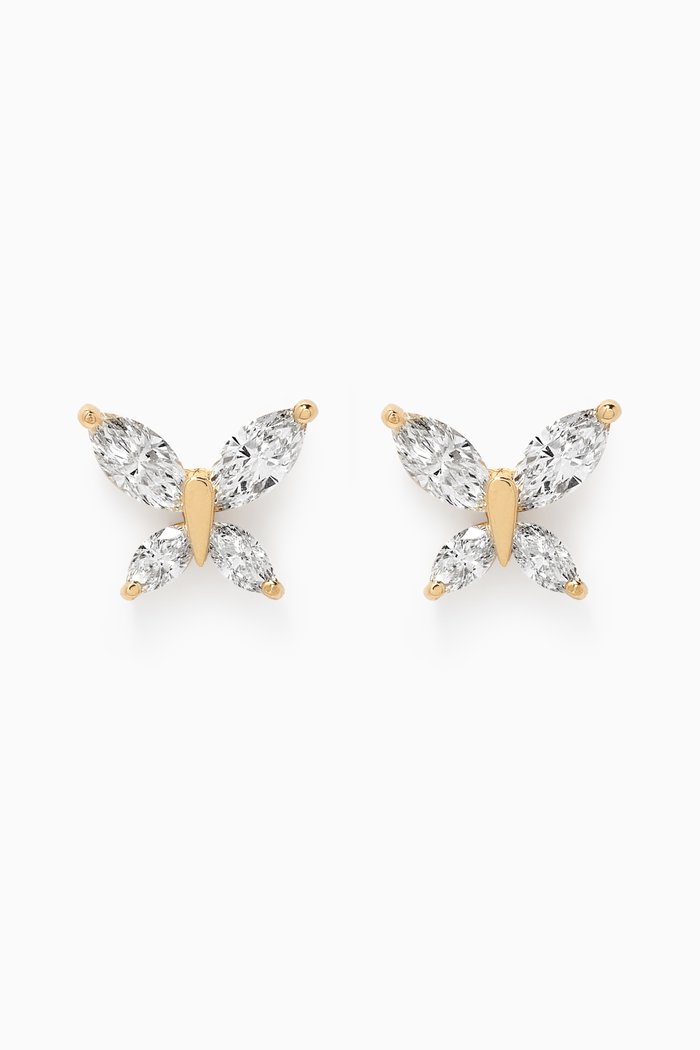 

Ear Whisper Butterfly Diamond Earrings in 18kt Yellow Gold