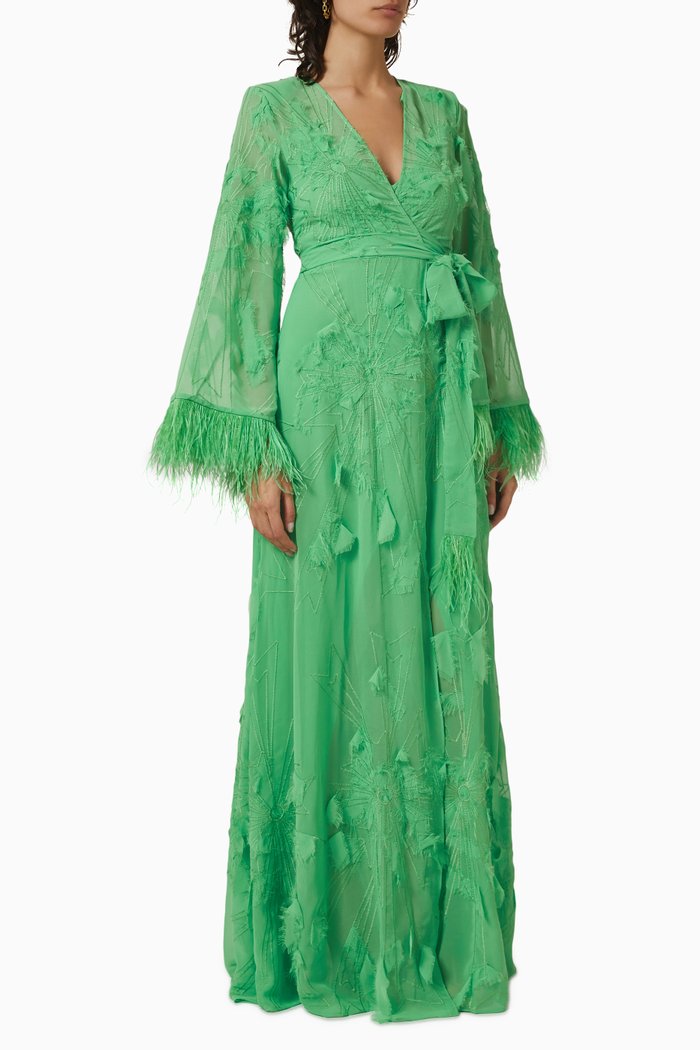 

Kalin Wrap Maxi Dress, Green