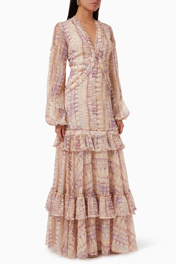 

Rain Tiered Maxi Dress, Pink