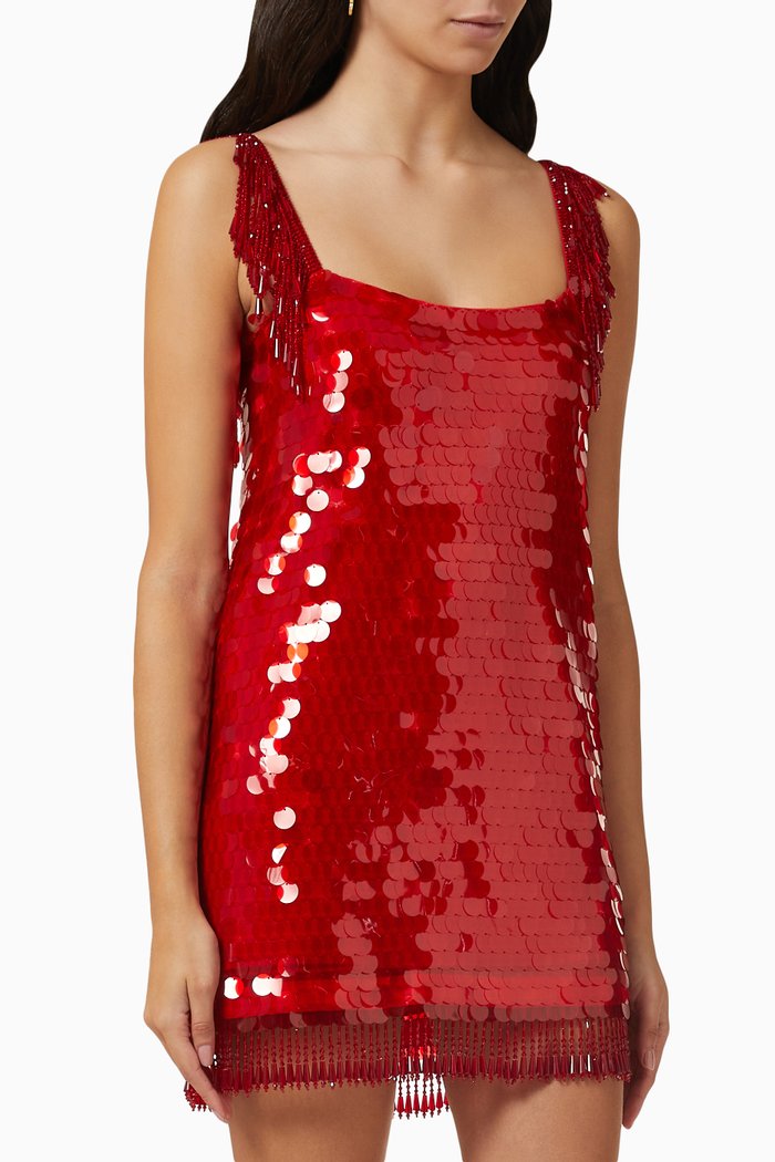 

Zenovia Mini Dress in Sequins, Red
