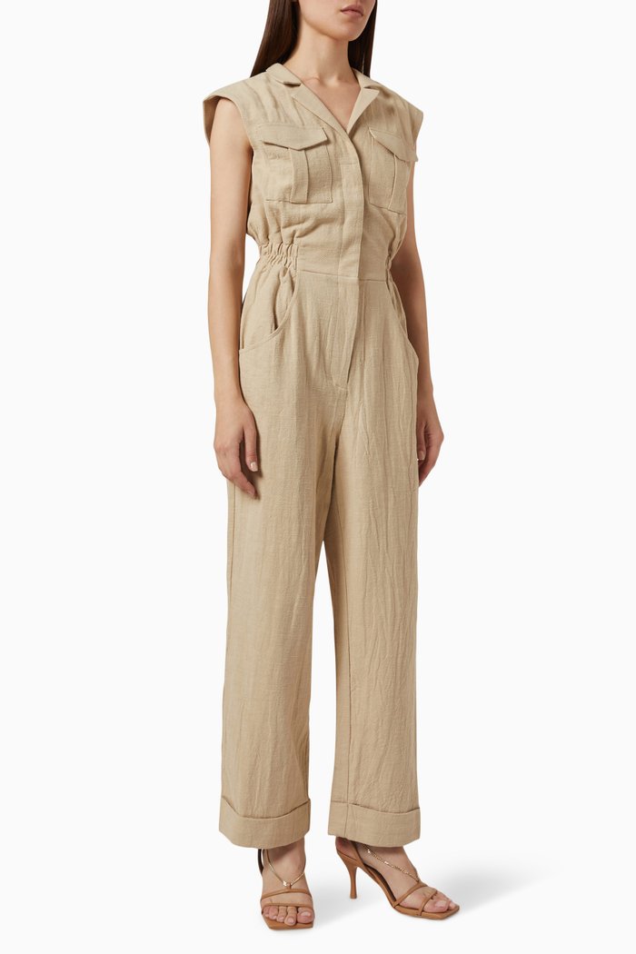 

Dokota Jumpsuit in Ramie & Cotton, Brown