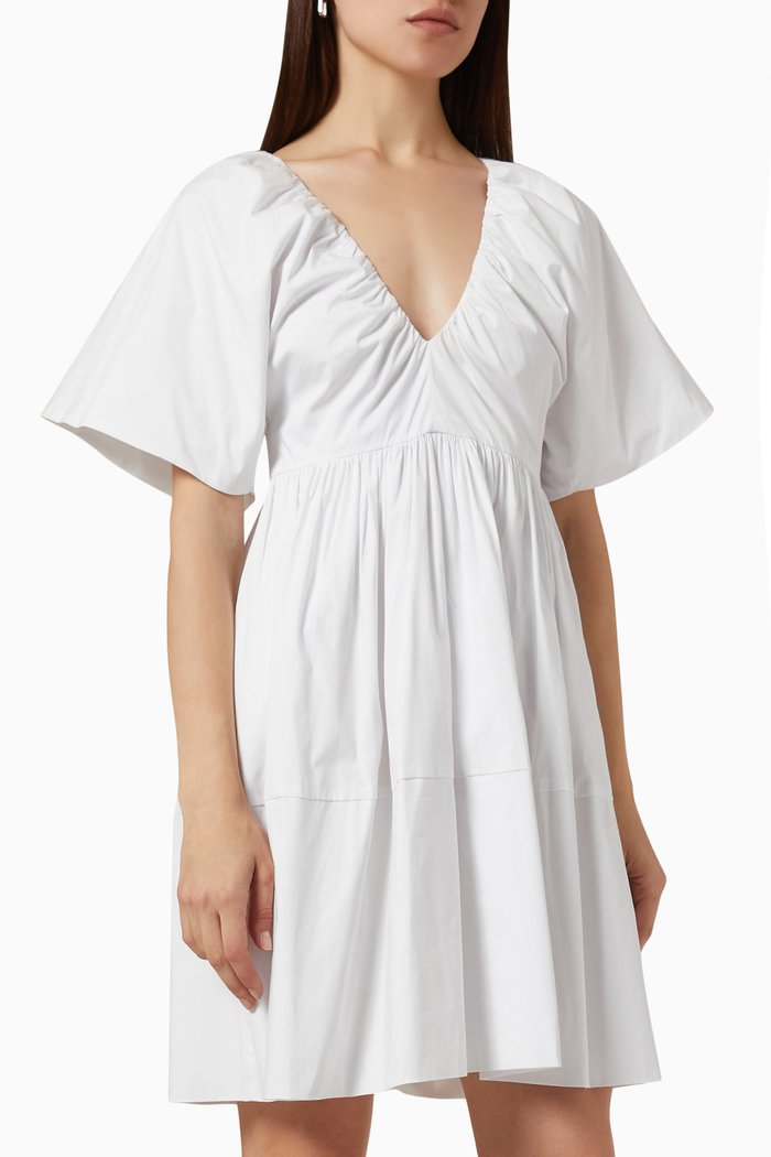 

Lucile Mini Dress in Organic Cotton, White