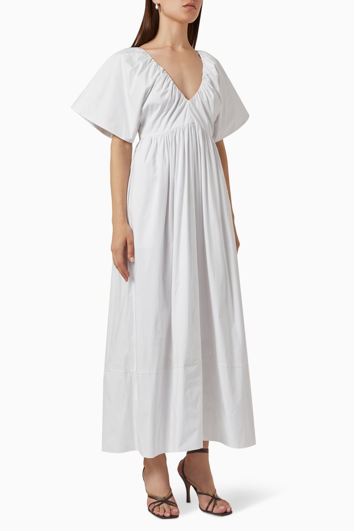 

Lucile Midi Dress in Organic Cotton, White