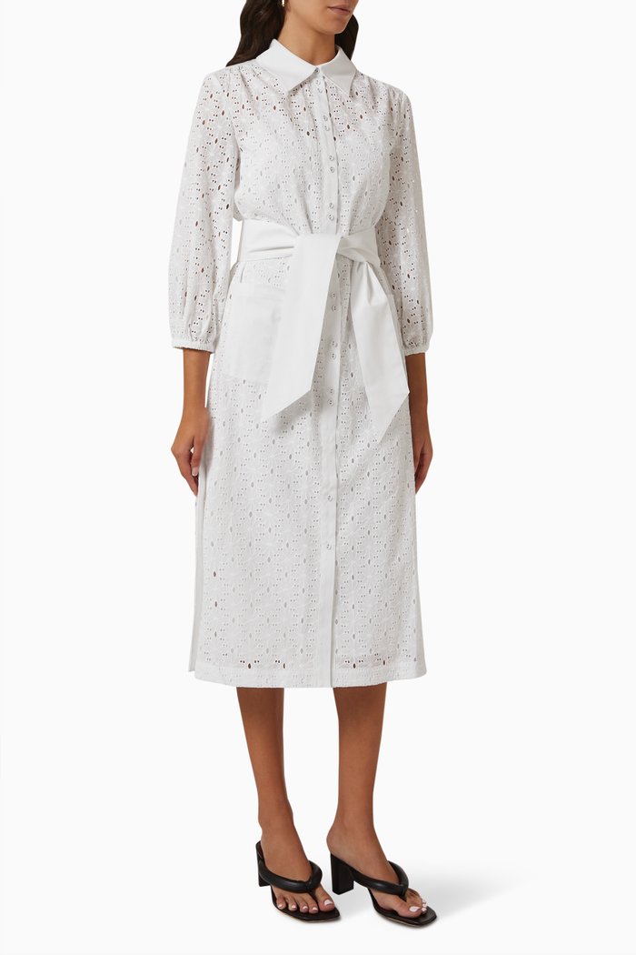 

Lucca Broderie Dress in Cotton, White