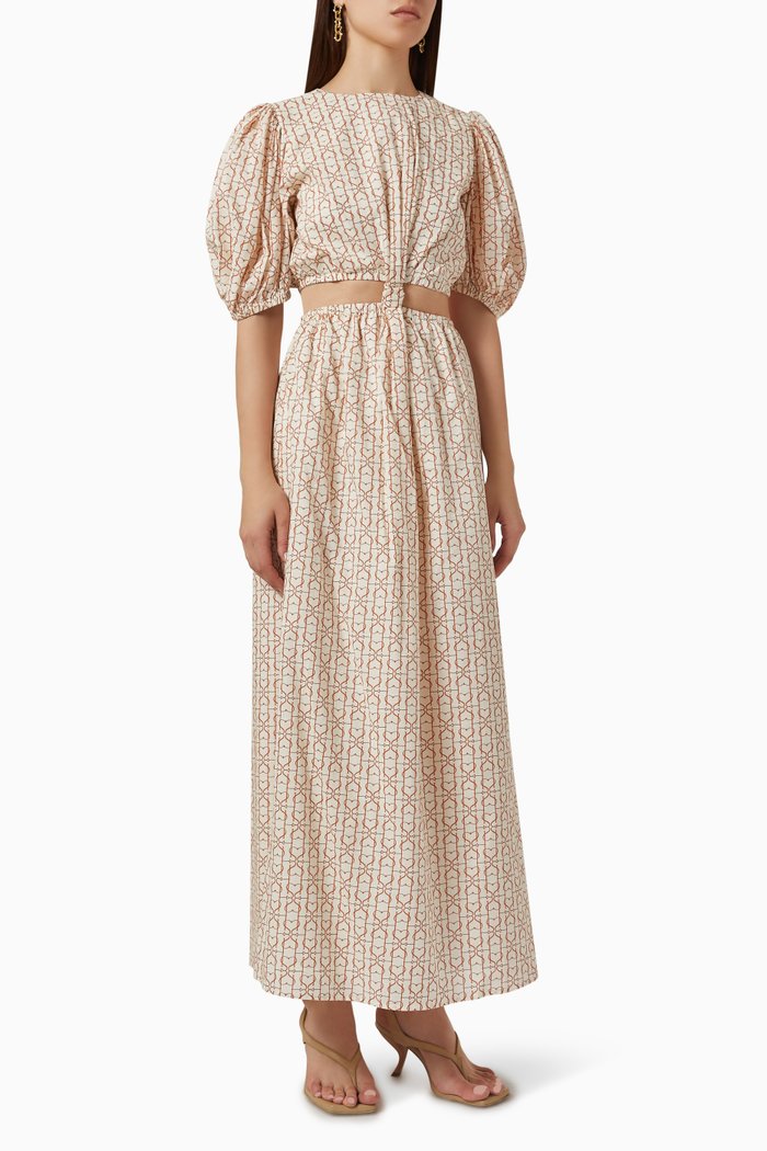 

Marcel Cut-out Maxi Dress in Organic Cotton, Neutral