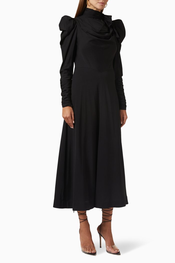 

Kaleidoscope Contour Dress in Silk, Black