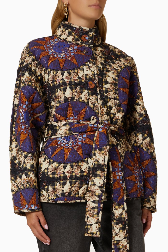 

Paige Printed Jacket in Cotton, Multicolour