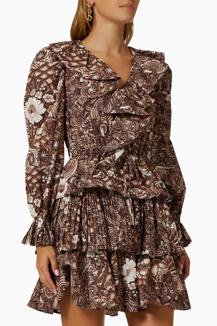 

Lola Floral Dress in Cotton Poplin, Multicolour