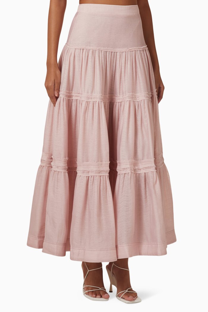 

Imprint High-waist Maxi Skirt, Pink