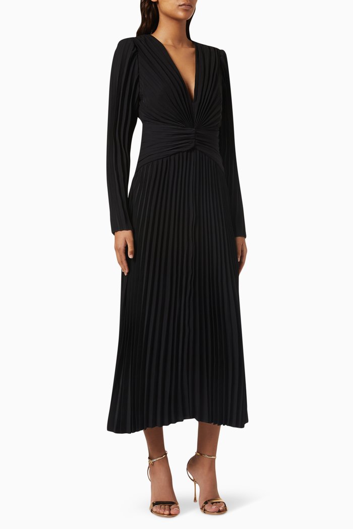 

Stars Aligned Pleated Midi Dress, Black