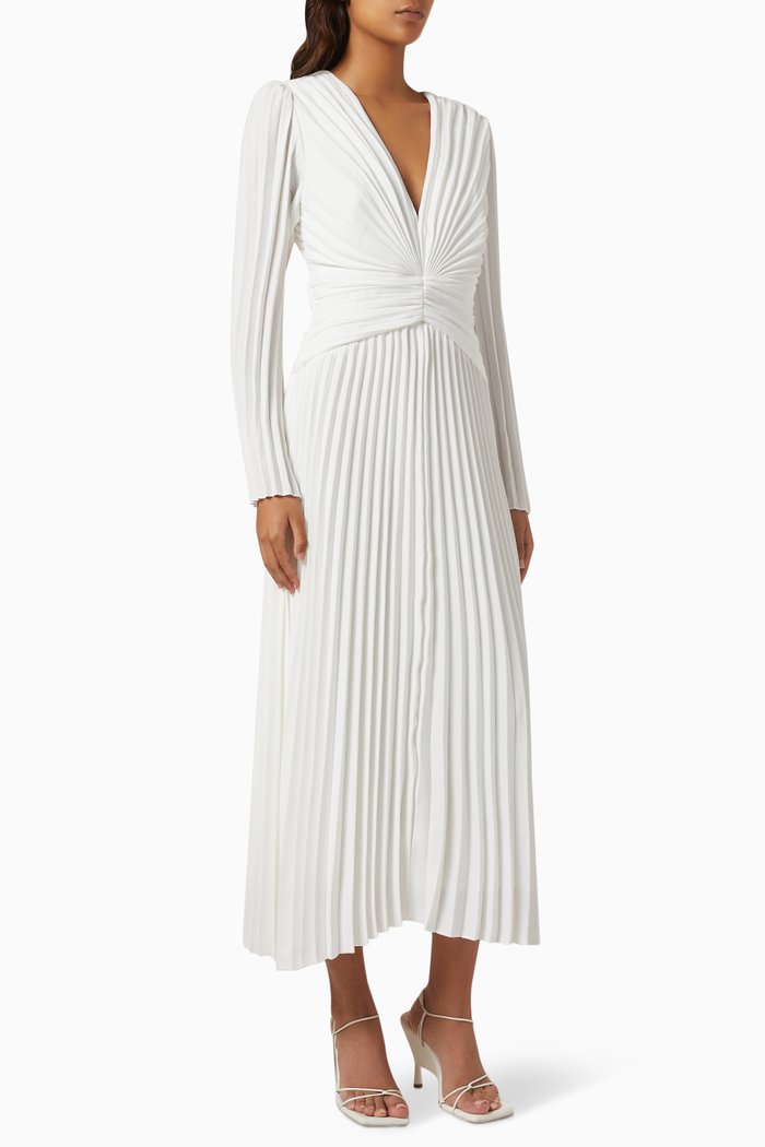 

Stars Aligned Pleated Midi Dress, White
