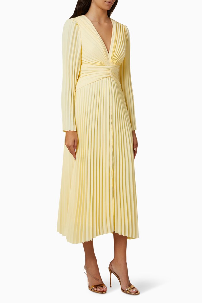

Stars Aligned Pleated Midi Dress, Yellow