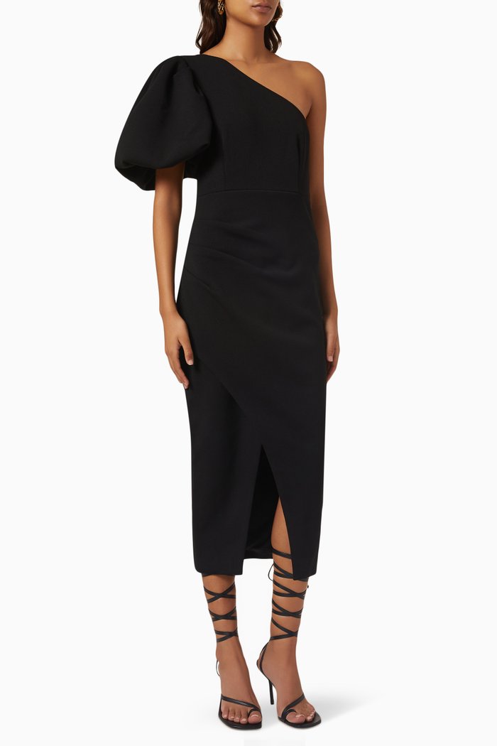 

Go My Way Midi Dress in Stretch-jersey, Black