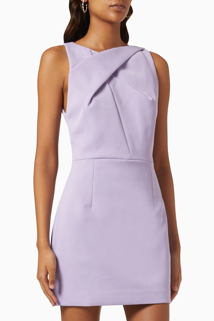 Amberlight Twist-front Mini Dress, Purple