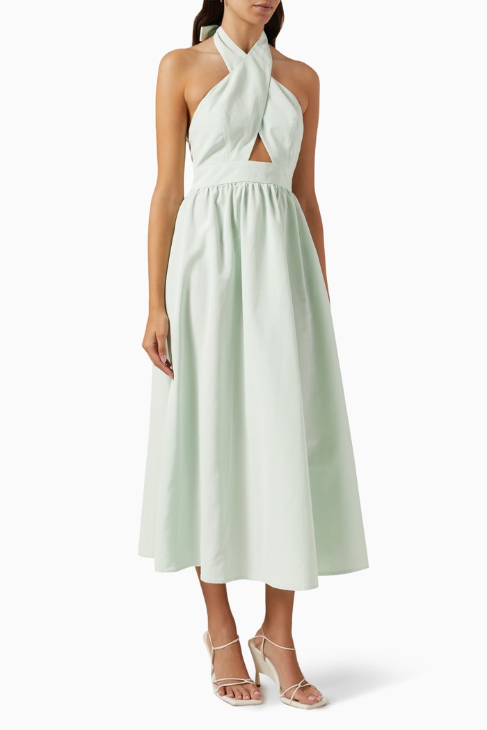 

Twist of Fate Halter Maxi Dress, Green