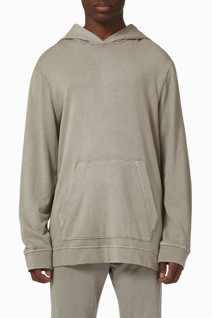 Pullover Hoodie in French Terry, Grey