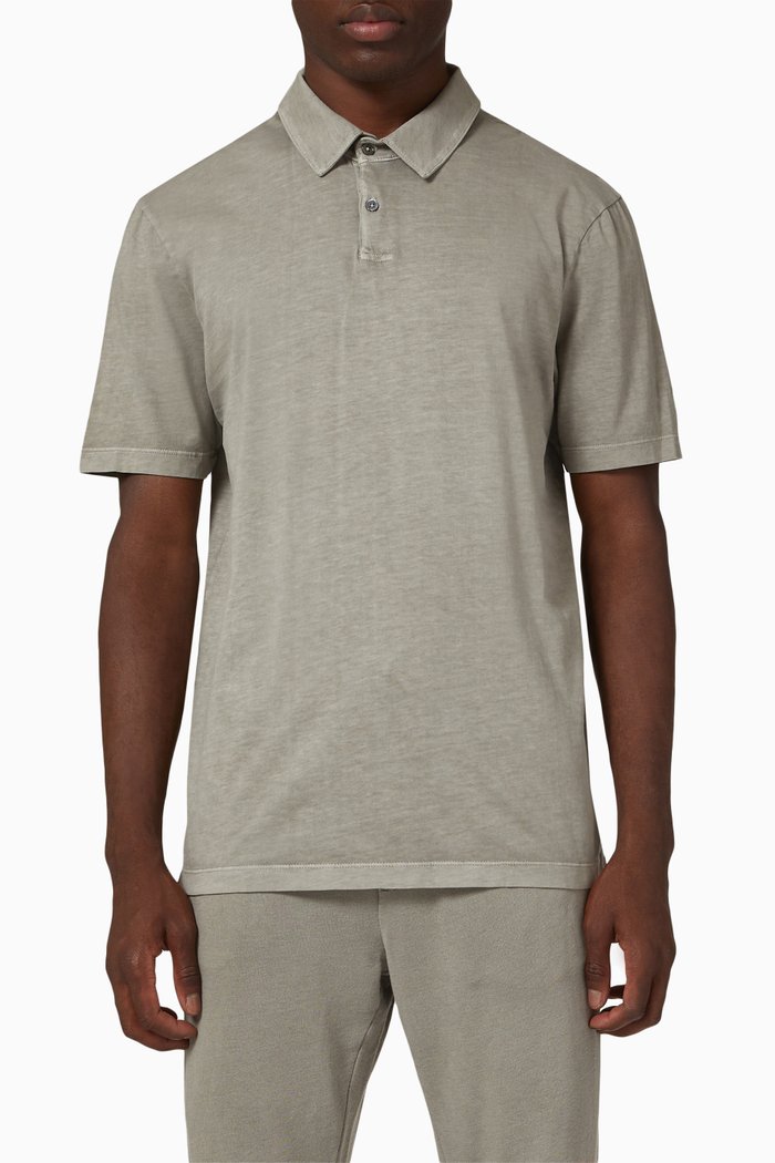 

Classic Polo in Sueded Jersey, Grey