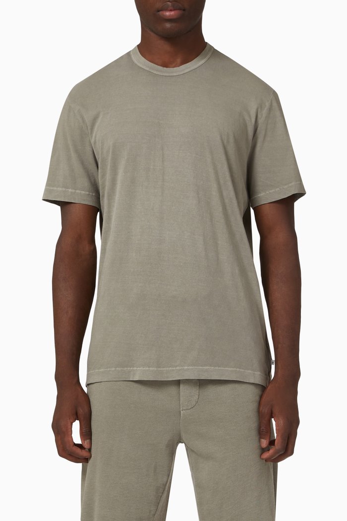 

Crew Neck T-shirt in Jersey, Grey