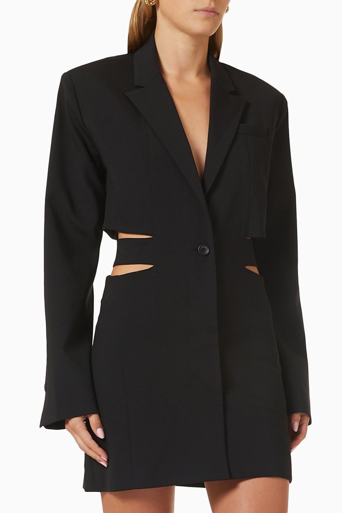 

La Robe Bari Mini Dress in Virgin Wool, Black