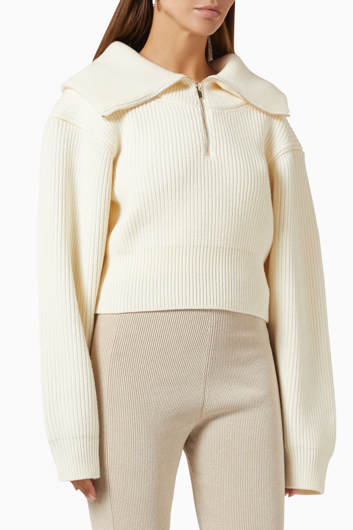 

La Maille Risoul Sweater in Merino Wool, Neutral