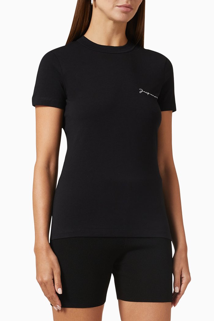 

Le Brodé T-shirt in Jersey, Black