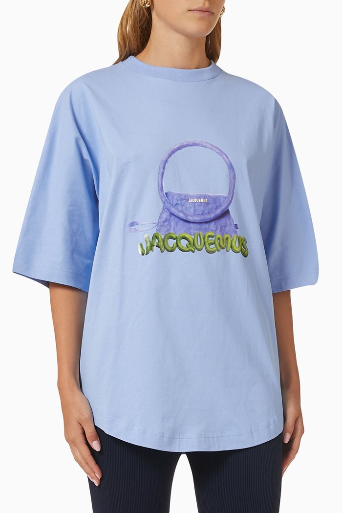 

Le T-shirt Sac Rond in Cotton Jersey, Blue