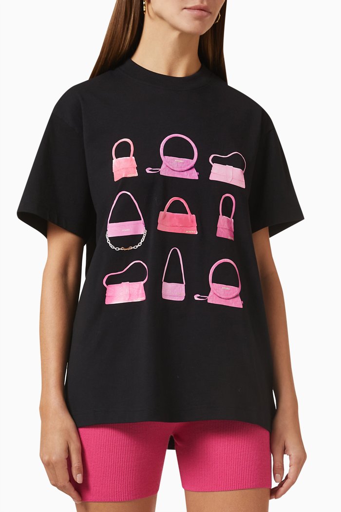 Le T-shirt Sacs in Jersey, Black