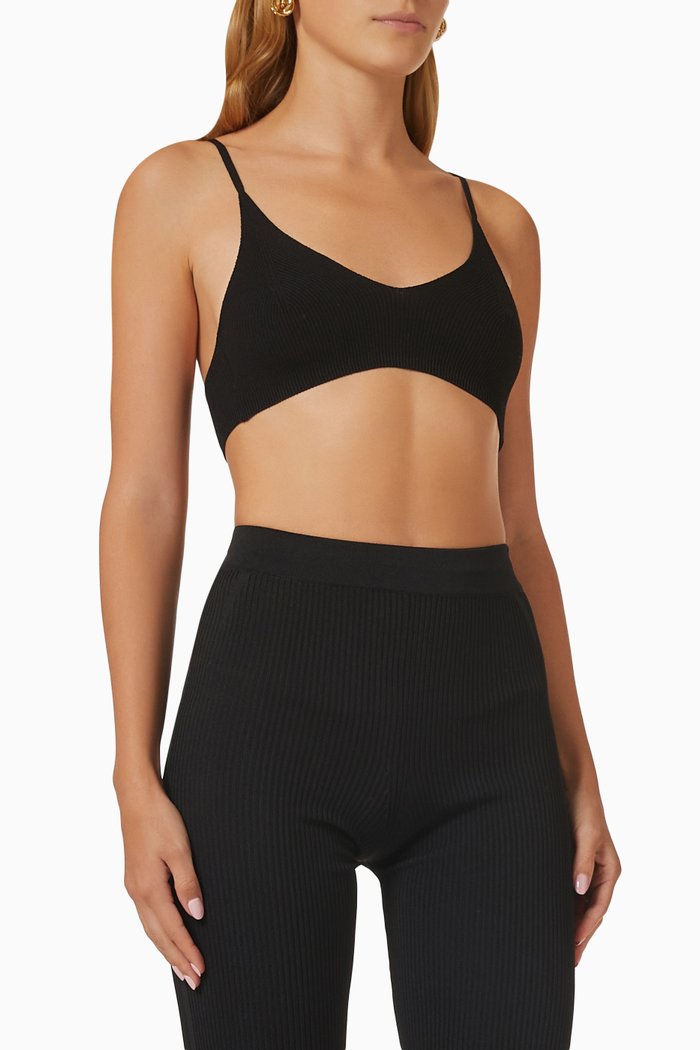 

Le Bandeau Valensole Top in Wool, Black