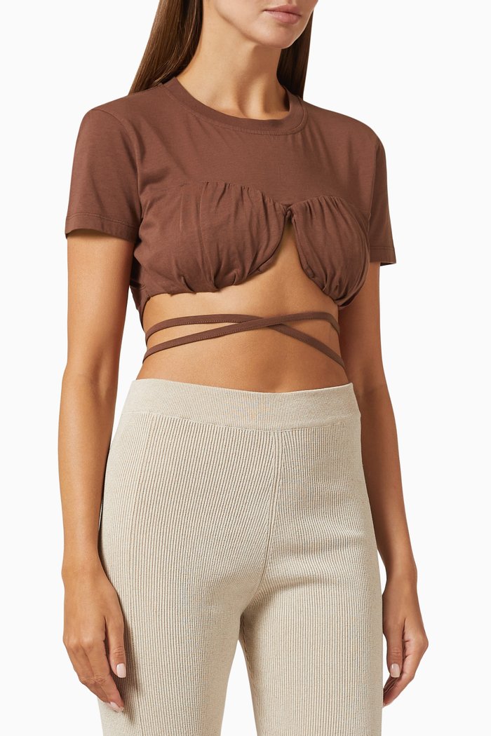 

Le Baci T-shirt in Jersey, Brown