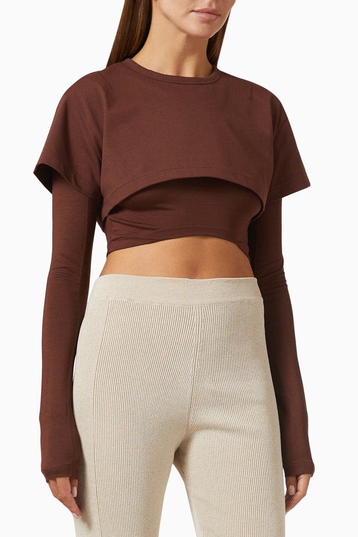 

Le Double T-shirt in Jersey, Brown