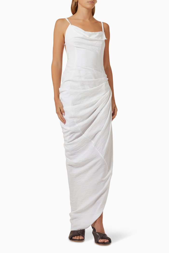 

La Robe Saudade Longue in Viscose, White
