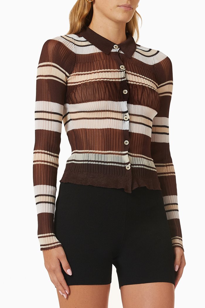 

La Chemise Maille Sognu in Recycled Nylon, Brown