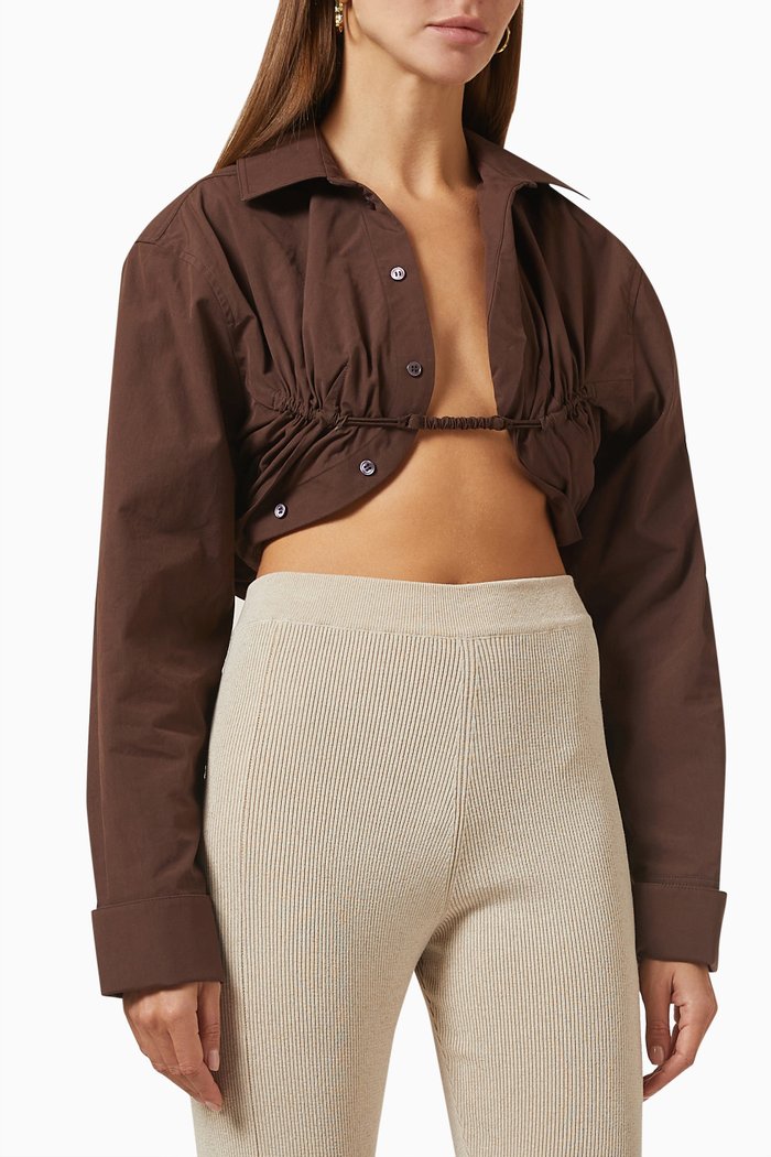 

La Chemise Machou in Cotton, Brown
