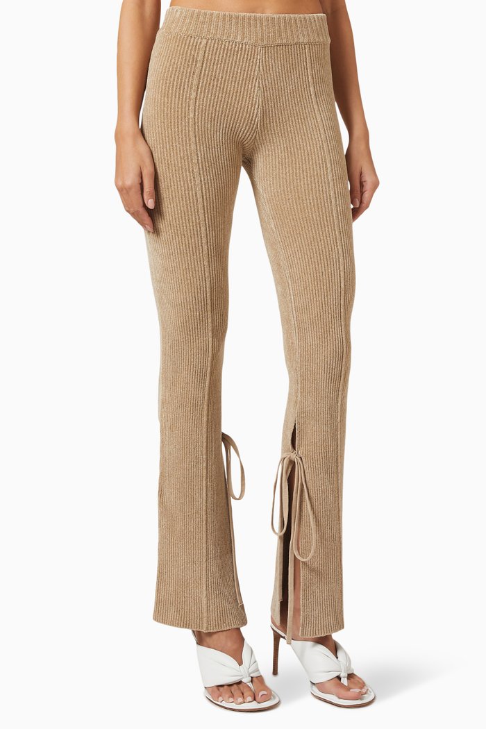 

Le Pantalon Duci in Rib-knit, Neutral