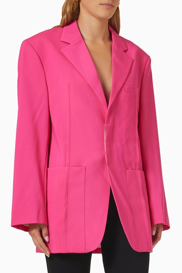 

La Veste D'homme in Stretch Wool, Pink