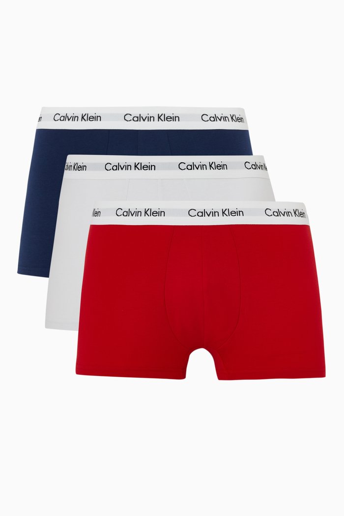 

Logo Low-rise Trunks in Stretch Cotton, Set of 3, Multicolour