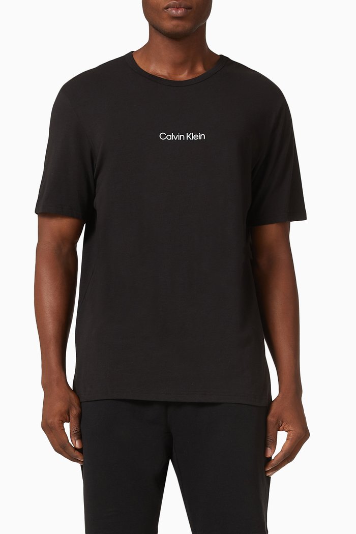 

Modern Structure Lounge T-shirt in Stretch Cotton Jersey, Black