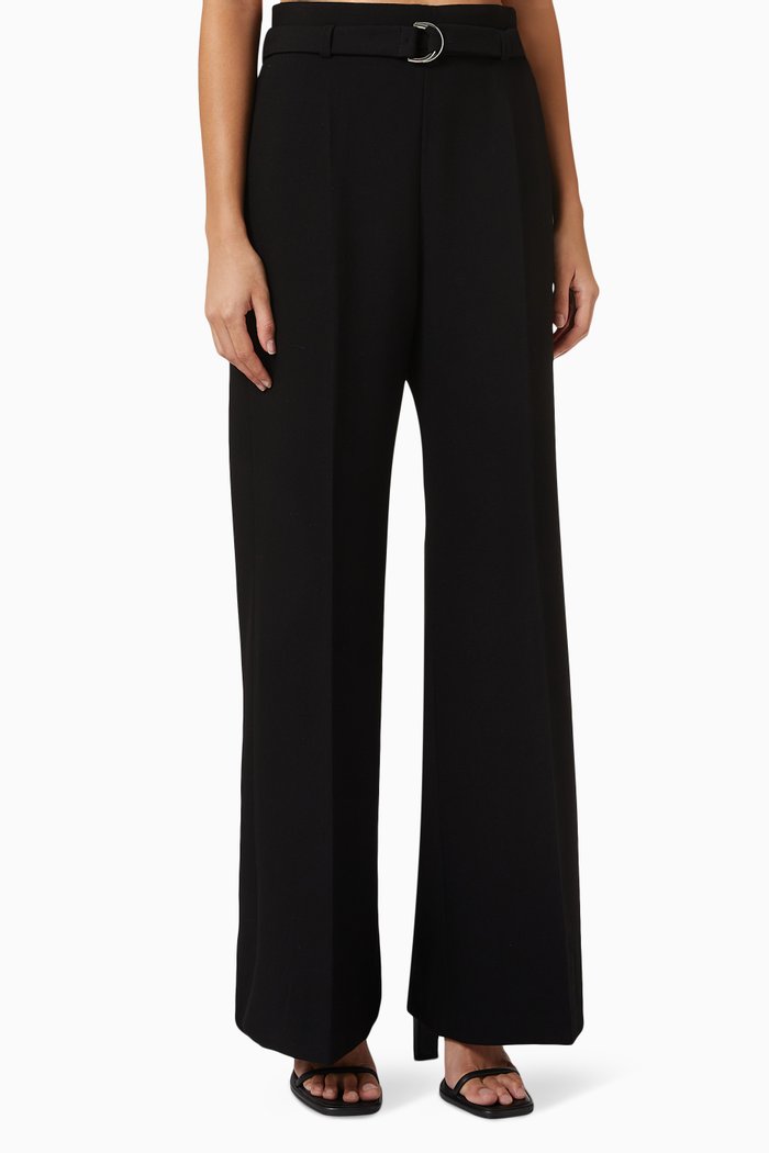 

Wide Belted Pants, Black