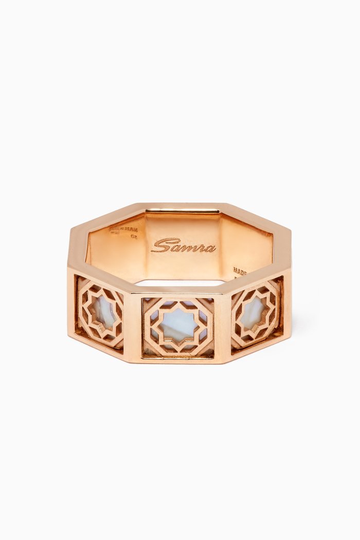 

Oud Turath Mother-of-Pearl Band Ring in 18kt Rose Gold
