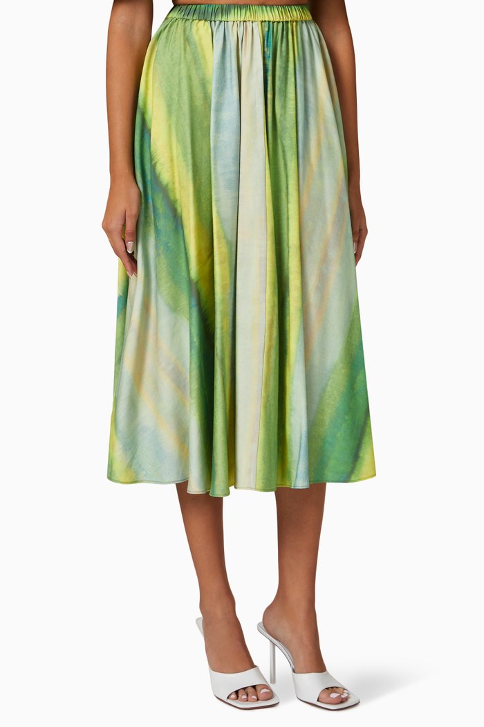 

Cumberland Midi Skirt in Viscose, Green