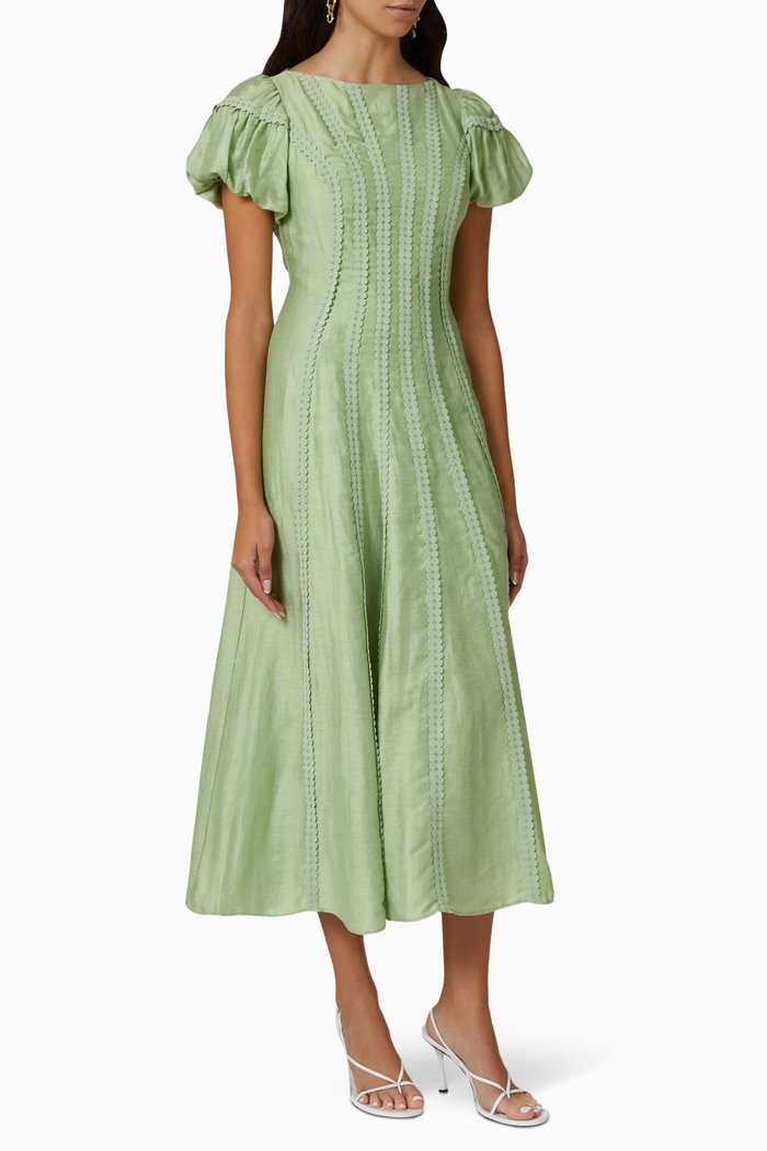 

Menton Midi Dress in Viscose, Green