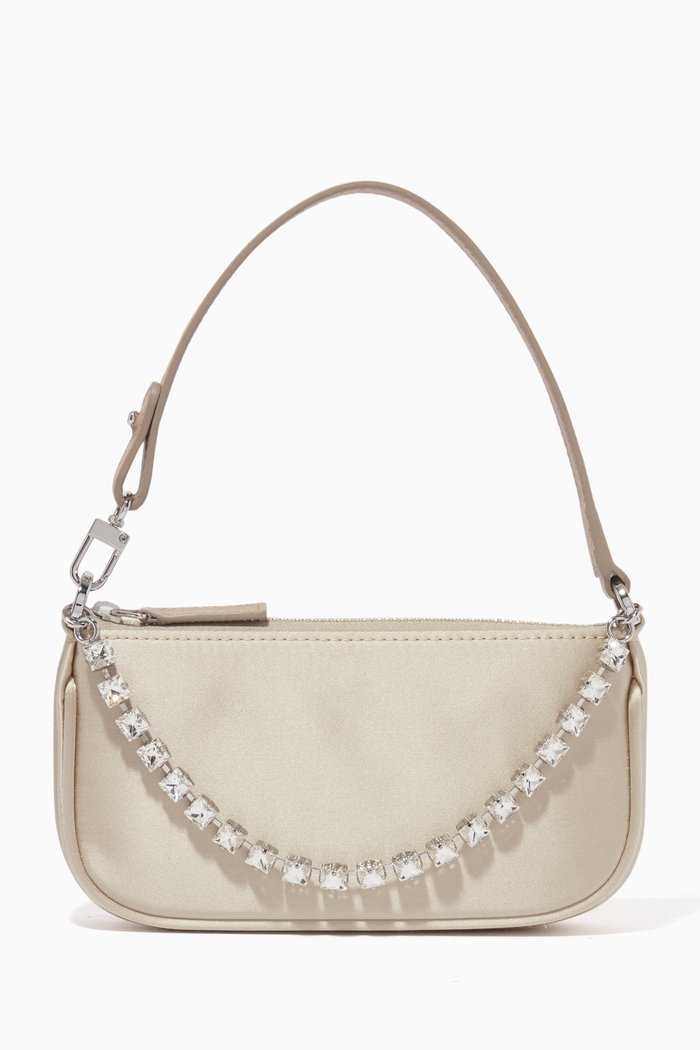 

Mini Rachel Shoulder Bag in Satin, Neutral
