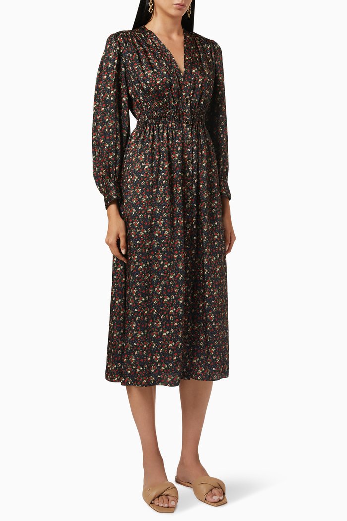 

,Printed Midi Dress, Multicolour