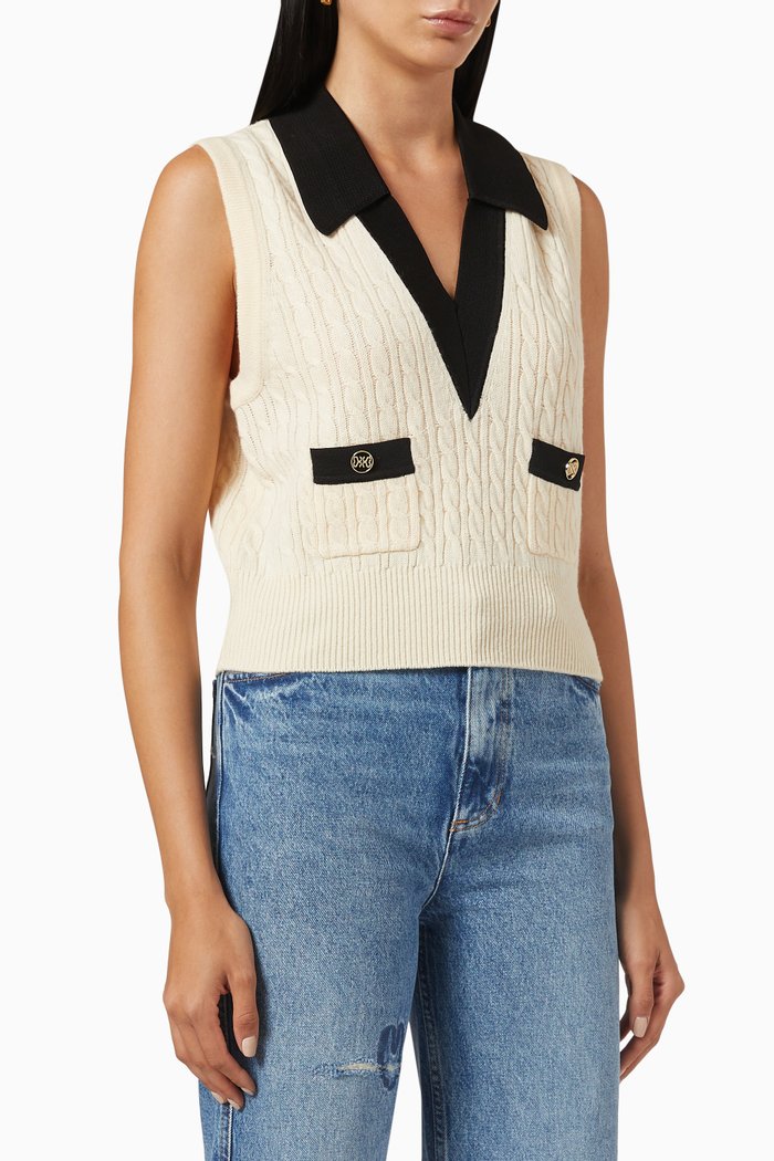 Cable Knit Vest, Neutral