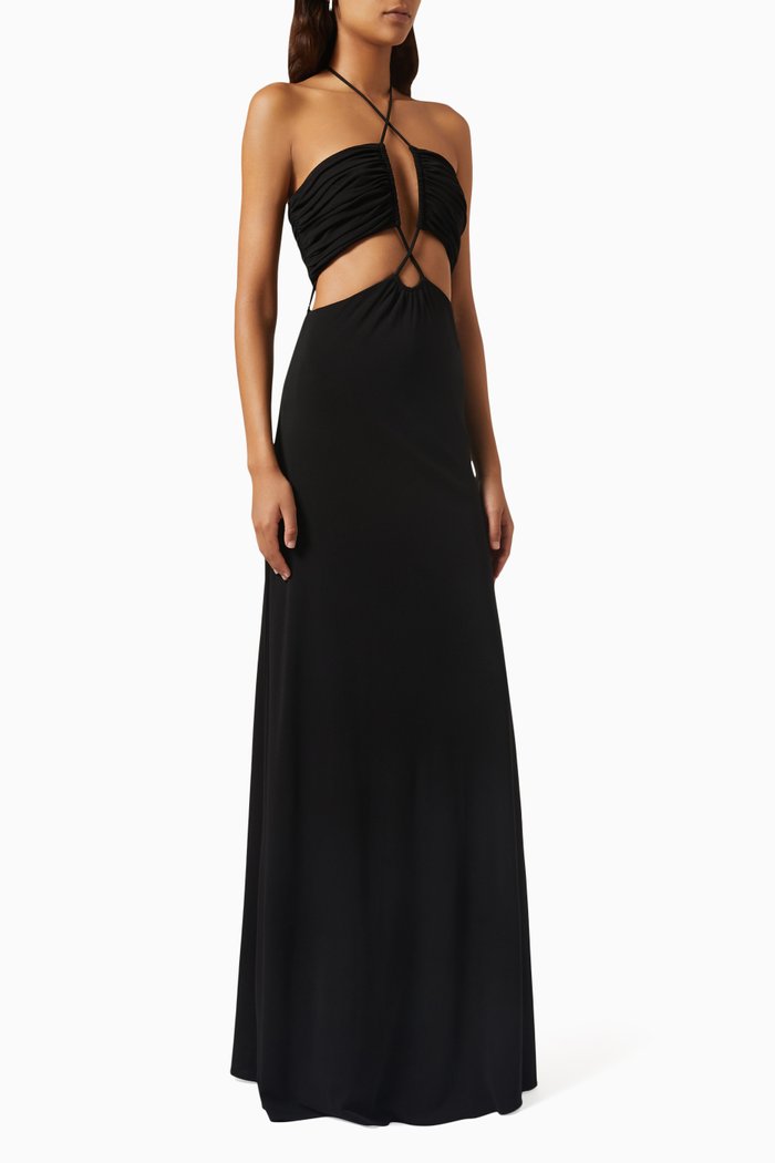 Eva Gown in Matte Jersey, Black