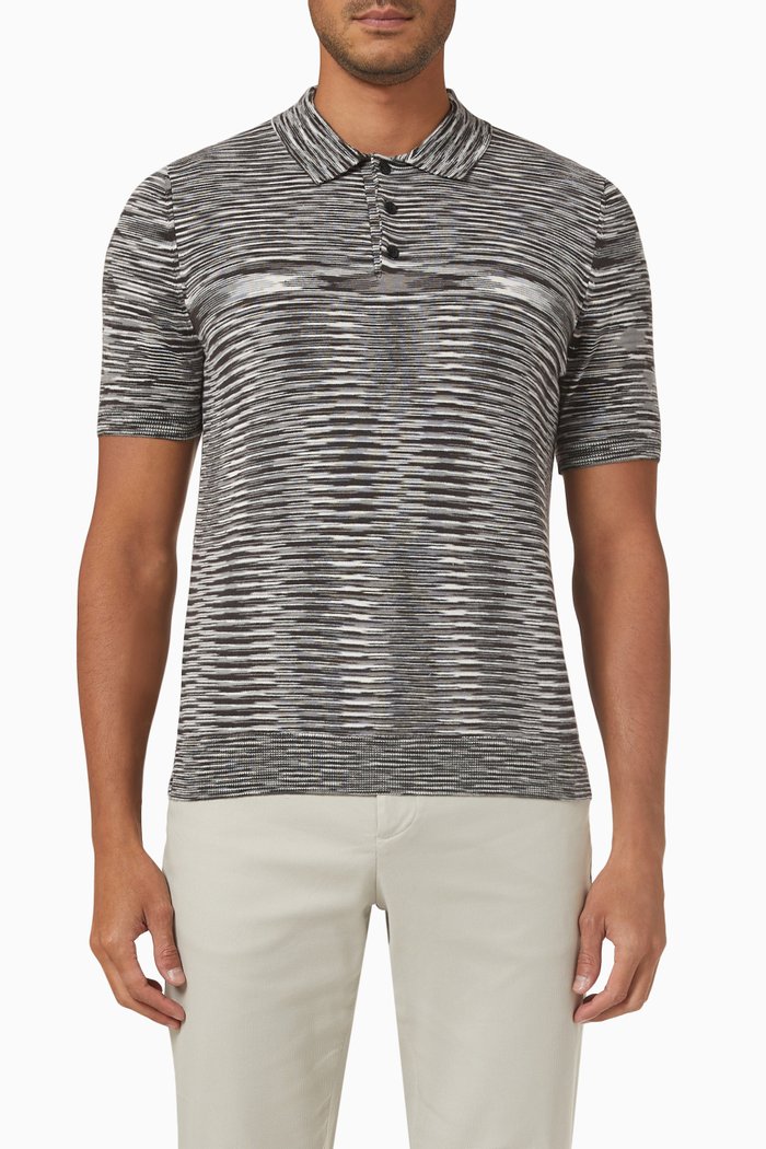

Pentle Knitted Polo in Cotton, Black