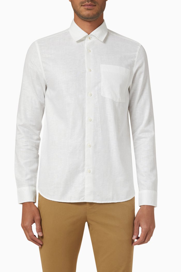 

Remark Shirt in Linen-cotton Blend, White