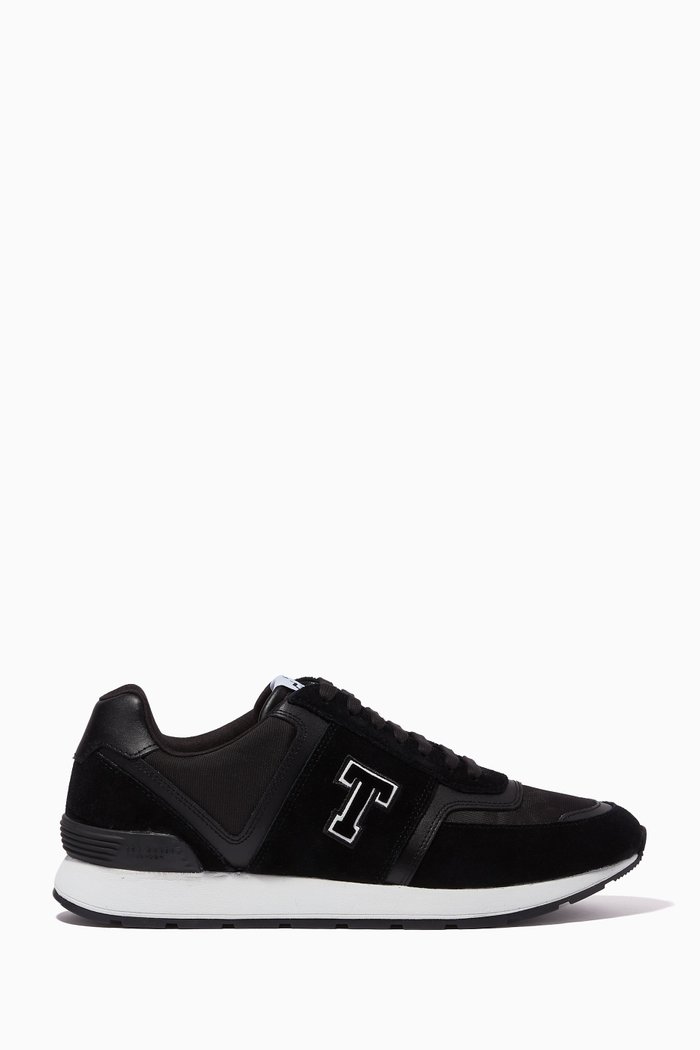 

Retro T Runner Shoes in Leather, Black
