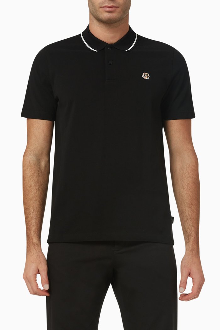 Camdn Polo Shirt in Organic Cotton, Black