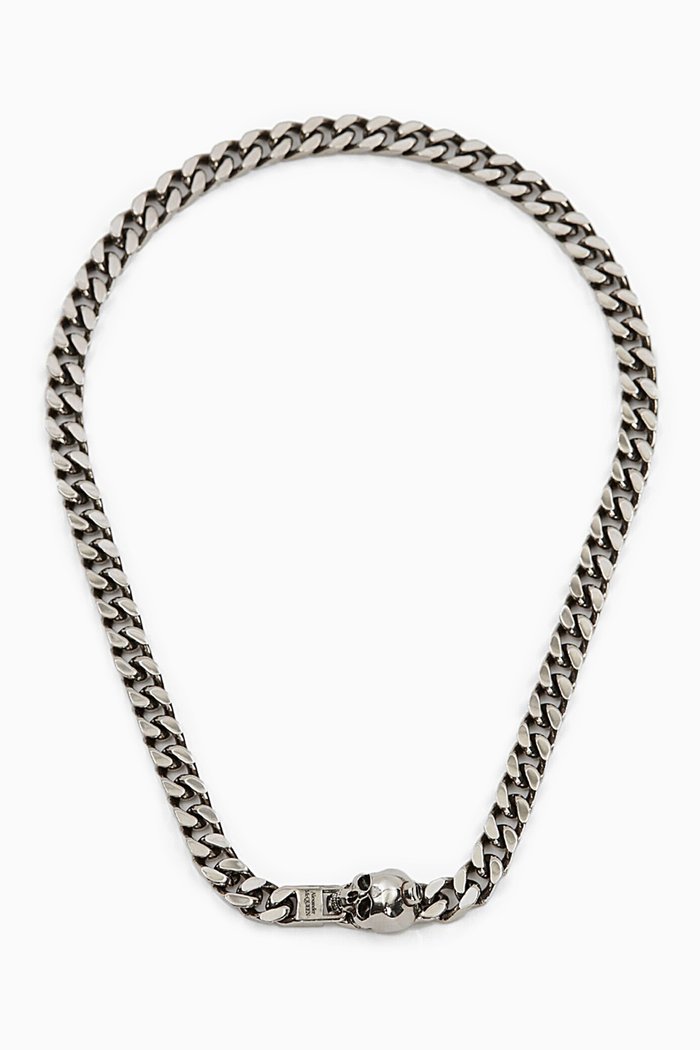 Skull Chain Necklace in Metal, Silver
